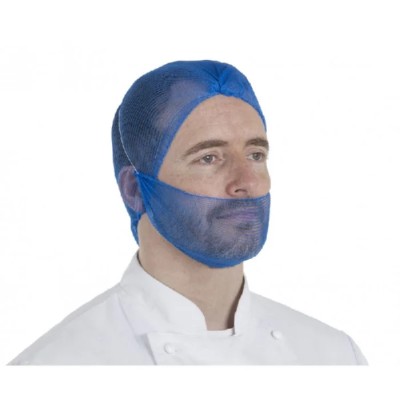 Hairtite Blue Disposable Beard Mask Polypropylene XL for Food and Industrial Applications H1534