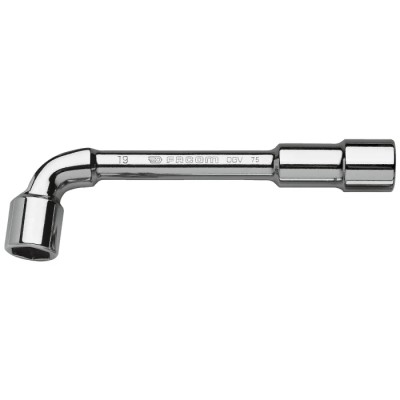 Facom 7/16 in Socket Wrench with Tube Handle, Chrome Vanadium Steel Satin Chrome Finish, 136mm Overall Length 75.7/16
