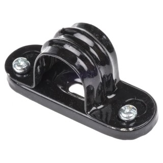 RS PRO Black Steel Cable Clip Saddle Clamp 20 mm Maximum Bundle Diameter Screw Fixing 608-121