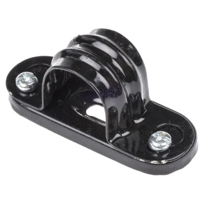 RS PRO Black Steel Cable Clip Saddle Clamp 20 mm Maximum Bundle Diameter Screw Fixing 608-121