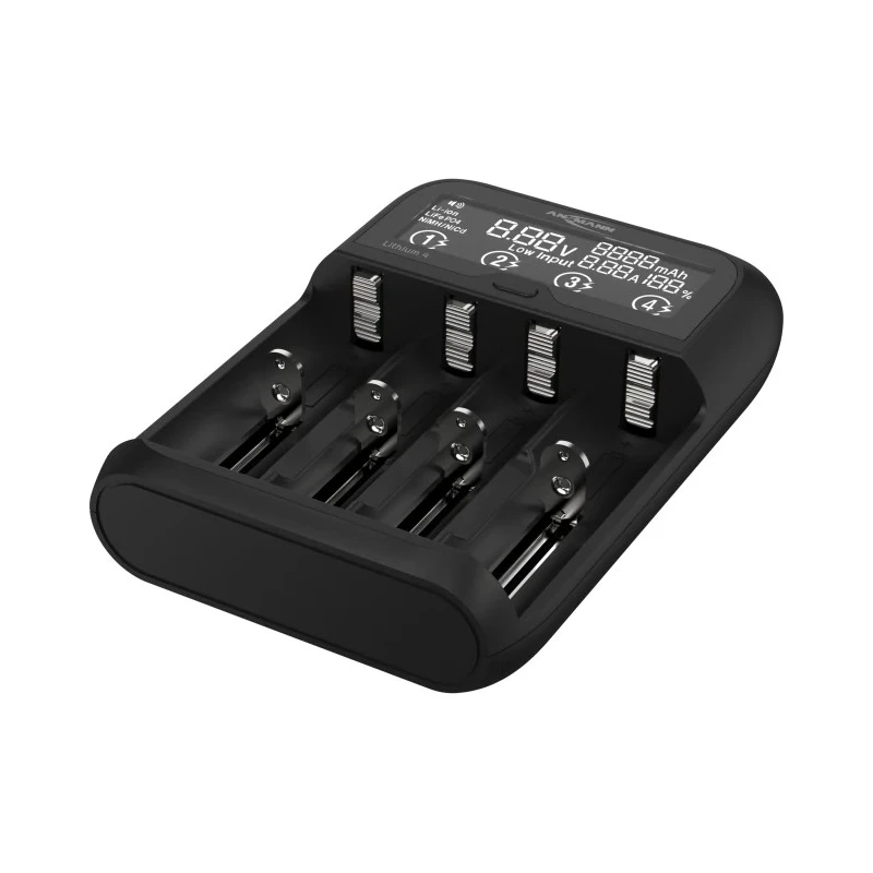 Ansmann Battery Charger for Lithium-ion, LiFePO4, NiMH Batteries, 650 mA, Compatible with AAA, C, AA, Worldwide 1001-0122
