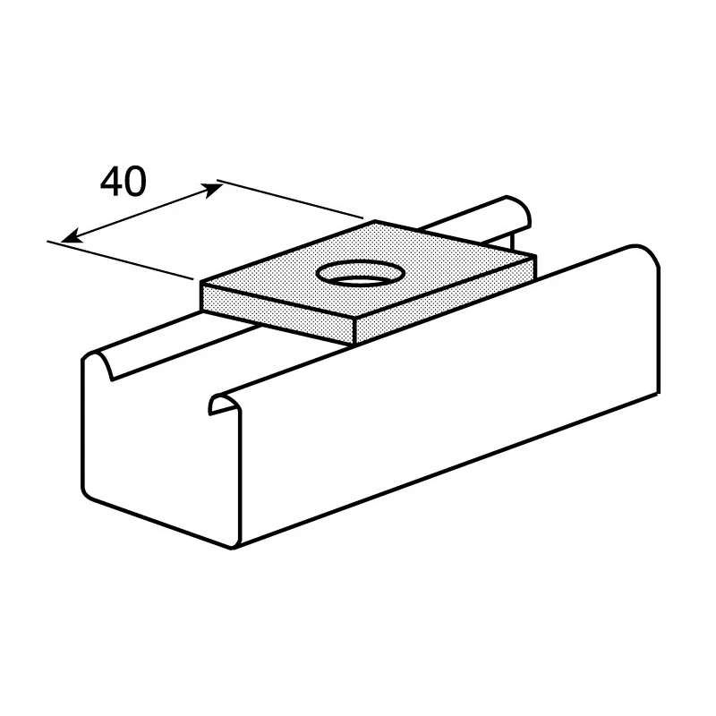 Unistrut Stainless Steel Single Hole Square Bracket Plate 41.3x41.3mm P1020 SS