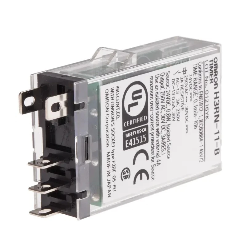 Omron H3RN Series Panel Timer Relay, Multifunction Timer, 0.1 min to 10 h Range, 24V Supply, SPDT Contact H3RN-11-B 24VDC