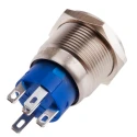 RS PRO Illuminated Momentary Push Button Switch, Panel Mount, 19.2 mm Cutout, SPDT, Red LED, IP67, 250 V AC 5A 111-5774