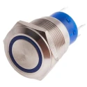 RS PRO Illuminated Momentary Push Button Switch Panel Mount SPDT Blue LED IP67 250V AC 111-5788
