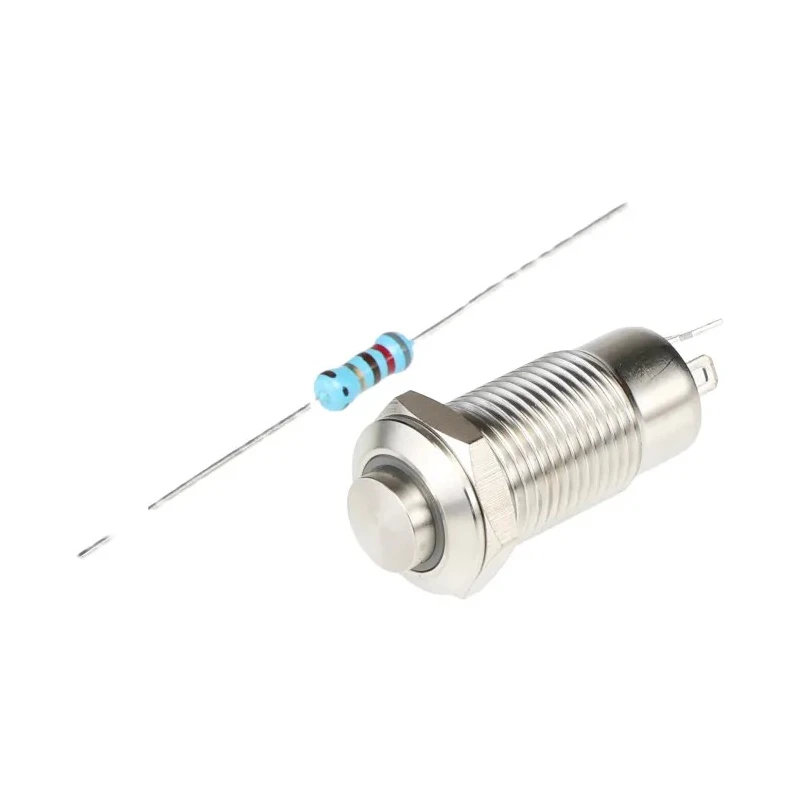 RS PRO Illuminated Push Button Switch Latching Panel Mount 12 mm Cutout SPST Red LED IP40 36V dc 111-6517
