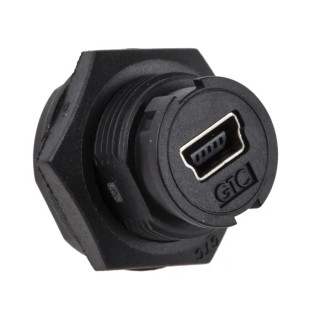 RS PRO USB Connector Mini USB Type B to B Panel Mount Female/Female Straight IP67 Rated IP67