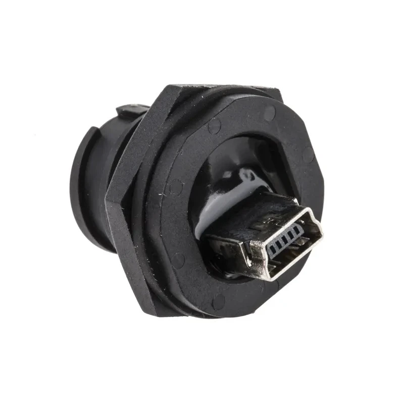 RS PRO USB Connector Mini USB Type B to B Panel Mount Female/Female Straight IP67 Rated IP67