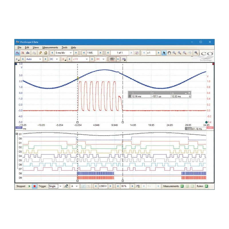 Pico Technology 50 MHz PC Based Mixed Signal Oscilloscope 16-Channel USB Powered PicoScope 2206B MSO
