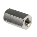 RS PRO 24 mm Plain Stainless Steel Hexagonal Coupling Nut, M8, DIN 6334, Right Hand Thread, Model 825-275