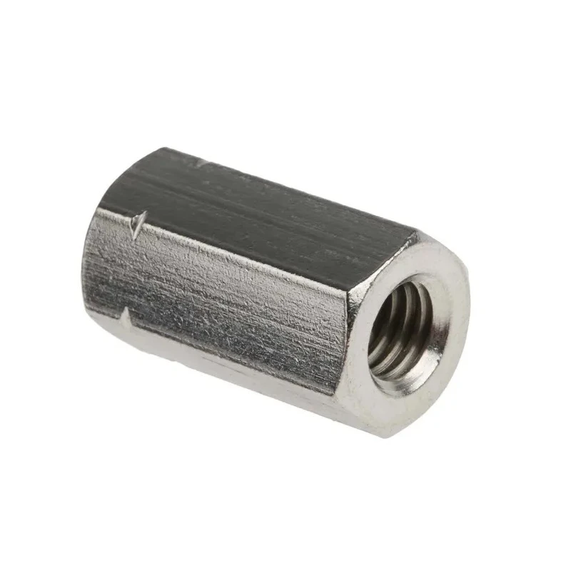 RS PRO 24 mm Plain Stainless Steel Hexagonal Coupling Nut, M8, DIN 6334, Right Hand Thread, Model 825-275