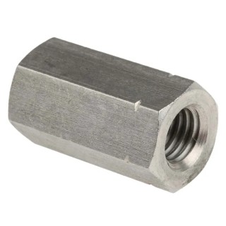 RS PRO 36 mm Plain Stainless Steel Coupling Nut M12 36mm Length DIN 6334 825-297