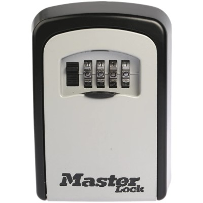 Master Lock Key Lock Box Wall Mount Zinc Material Black Grey 118mm Height 83mm Width 34mm Depth 5401EURD