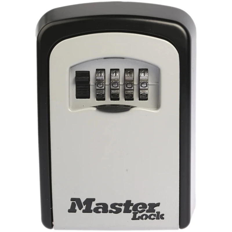 Master Lock Key Lock Box Wall Mount Zinc Material Black Grey 118mm Height 83mm Width 34mm Depth 5401EURD