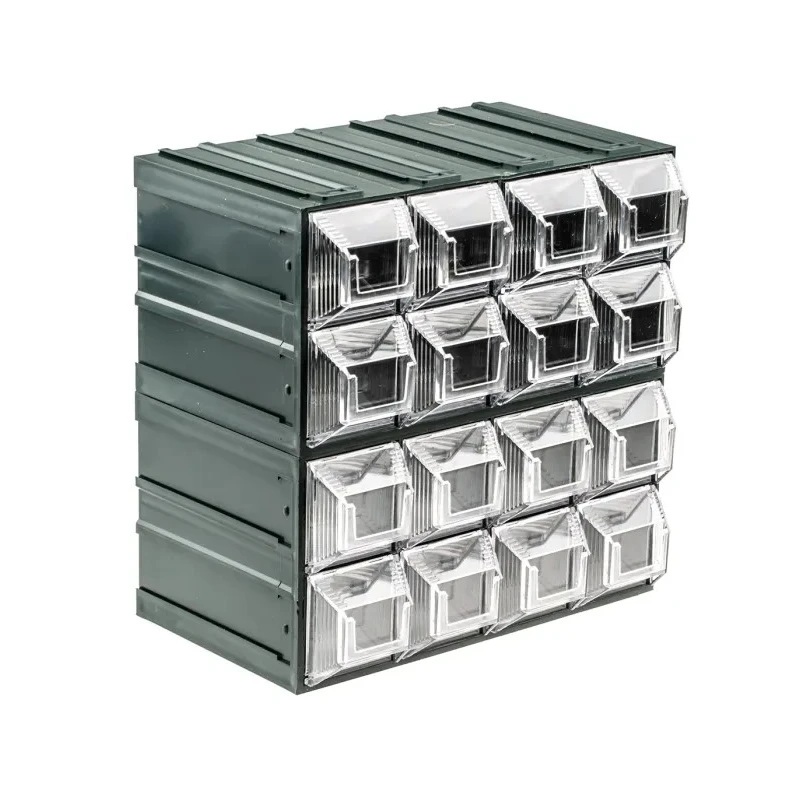 RS PRO Drawer Storage Unit 16 Drawers Plastic Transparent 208 mm x 208 mm x 132 mm 236-3583