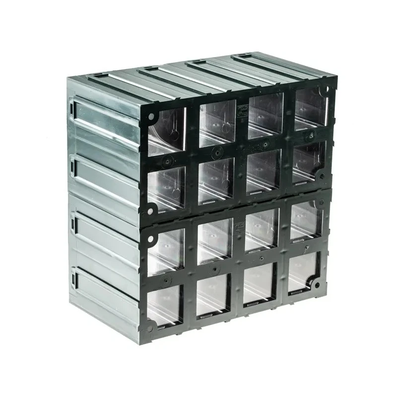 RS PRO Drawer Storage Unit 16 Drawers Plastic Transparent 208 mm x 208 mm x 132 mm 236-3583