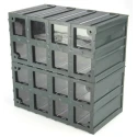 RS PRO Drawer Storage Unit 16 Drawers Plastic Transparent 208 mm x 208 mm x 132 mm 236-3583