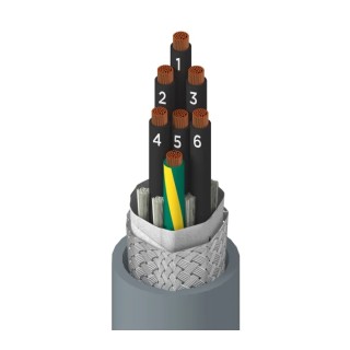 Alpha Wire Xtra-Guard FLEX Performance Multi-Core Industrial Cable 7 Cores Screened 600V 12.37mm OD 305m 901407CY SL005