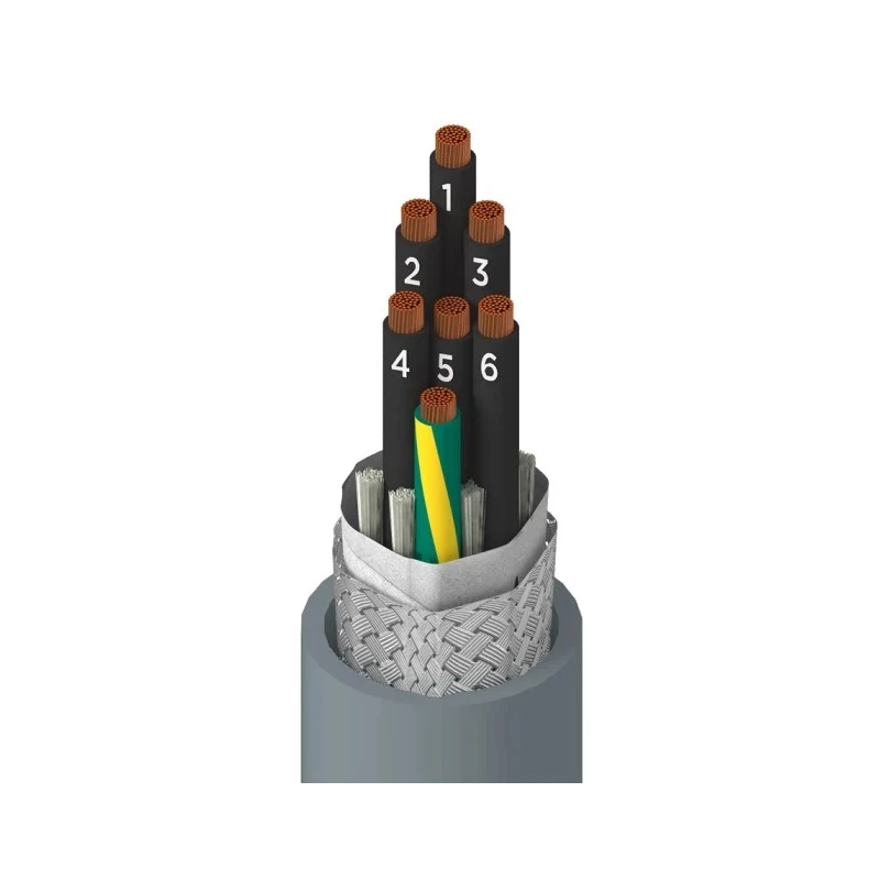 Alpha Wire Xtra-Guard FLEX Performance Multi-Core Industrial Cable 7 Cores Screened 600V 12.37mm OD 305m 901407CY SL005