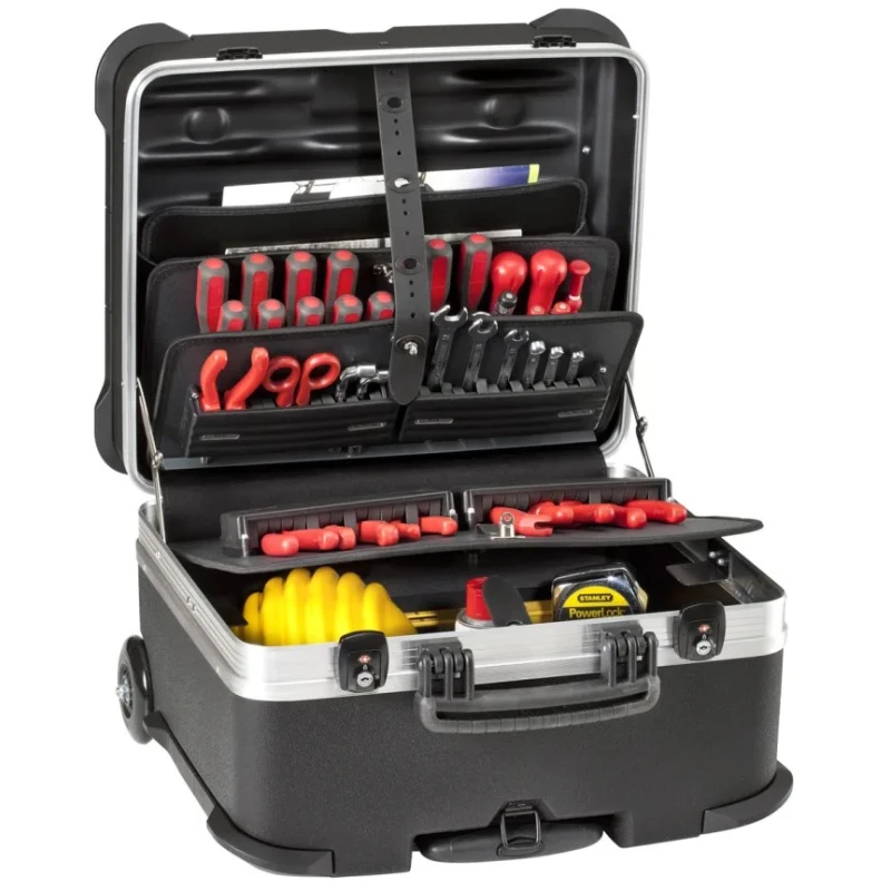 GT Line 3 Drawer Plastic Tool Case Wheeled Black HDPE Reinforced 470mm x 320mm x 390mm ROCK TURTLE PSS