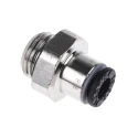 Legris LF3000 Series Pneumatic Fitting Male Threaded-to-Tube G 1/8 in Push-in 4 mm Nickel Plated Brass 20 bar 80°C LF3000