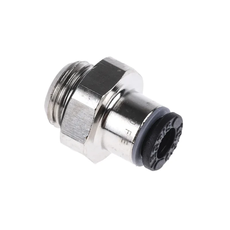 Legris LF3000 Series Pneumatic Fitting Male Threaded-to-Tube G 1/8 in Push-in 4 mm Nickel Plated Brass 20 bar 80°C LF3000