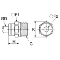 Legris LF3000 Series Pneumatic Fitting Male Threaded-to-Tube G 1/8 in Push-in 4 mm Nickel Plated Brass 20 bar 80°C LF3000