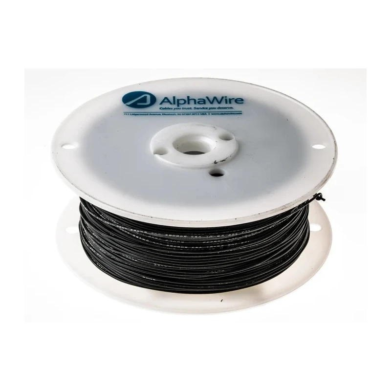 Alpha Wire Hookup Wire PVC Series Black Harsh Environment Wire 7 x 0.20 mm Polyvinyl Chloride 305 m 3050 BK001
