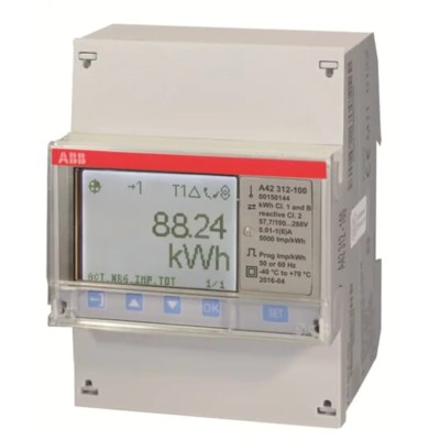 ABB 1 Phase Transformer Connected LCD Energy Meter 6A Current Rating A42 Series 2CMA170518R1000 A42 MON MBUS 6A TC PLATI