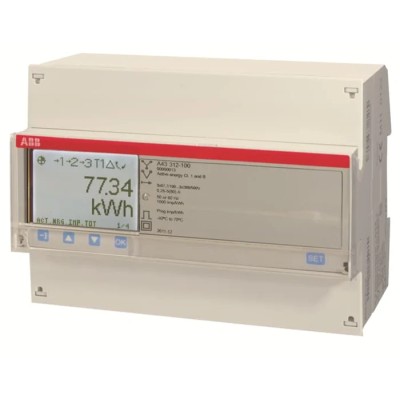 ABB 3 Phase Direct Connected LCD Energy Meter 2CMA170526R1000 A43 TRI MBUS 80A SILVER