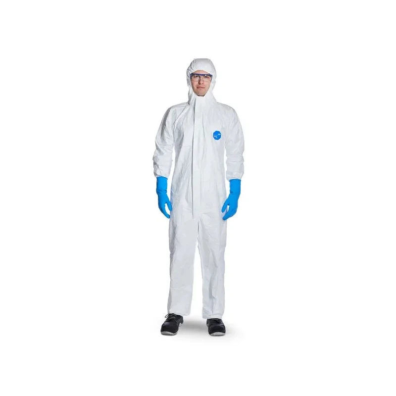 Tyvek Disposable White Coverall, XL, Hooded, Tear Resistant Lightweight 500 Xpert Series D14663986