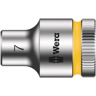 Wera 3/8 in Drive 7 mm 6 Point Hex Socket Chrome Vanadium Steel 29mm Overall Length 05003552001