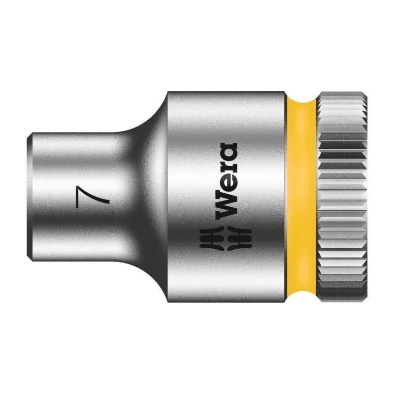 Wera 3/8 in Drive 7 mm 6 Point Hex Socket Chrome Vanadium Steel 29mm Overall Length 05003552001