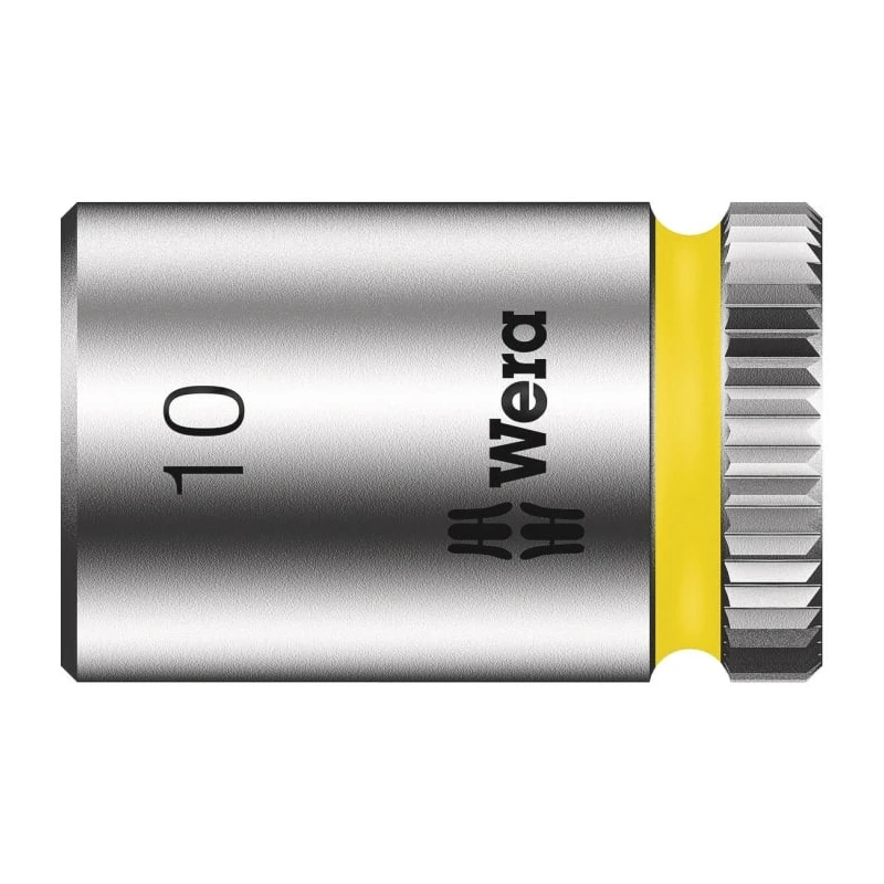 Wera 1/4 in Drive 10 mm 6 Point Hex Socket Chrome Vanadium Steel 23mm Overall Length 05003509001