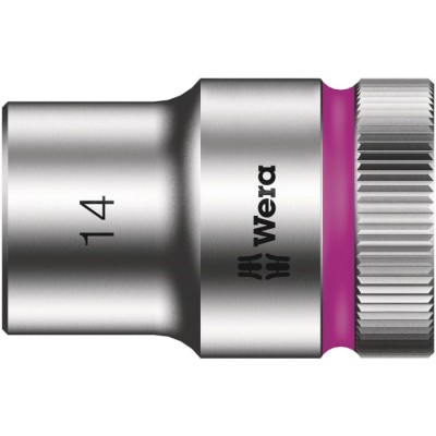 Wera 1/2 in Drive 14 mm 6 Point Hex Chrome Vanadium Steel Socket 37mm Overall Length 05003605001