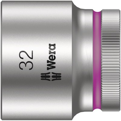 Wera 1/2 in Drive 32 mm 6 Point Hex Socket Chrome Vanadium Steel 42mm Overall Length 05003617001