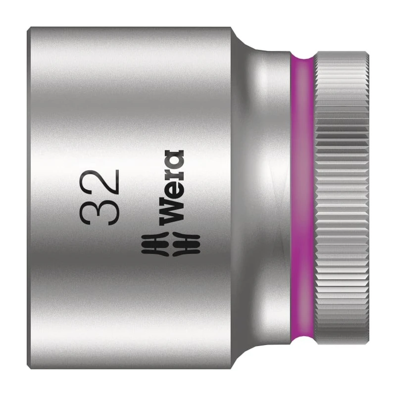 Wera 1/2 in Drive 32 mm 6 Point Hex Socket Chrome Vanadium Steel 42mm Overall Length 05003617001