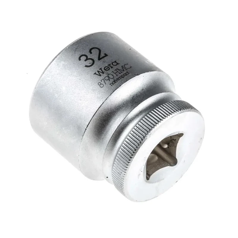 Wera 1/2 in Drive 32 mm 6 Point Hex Socket Chrome Vanadium Steel 42mm Overall Length 05003617001