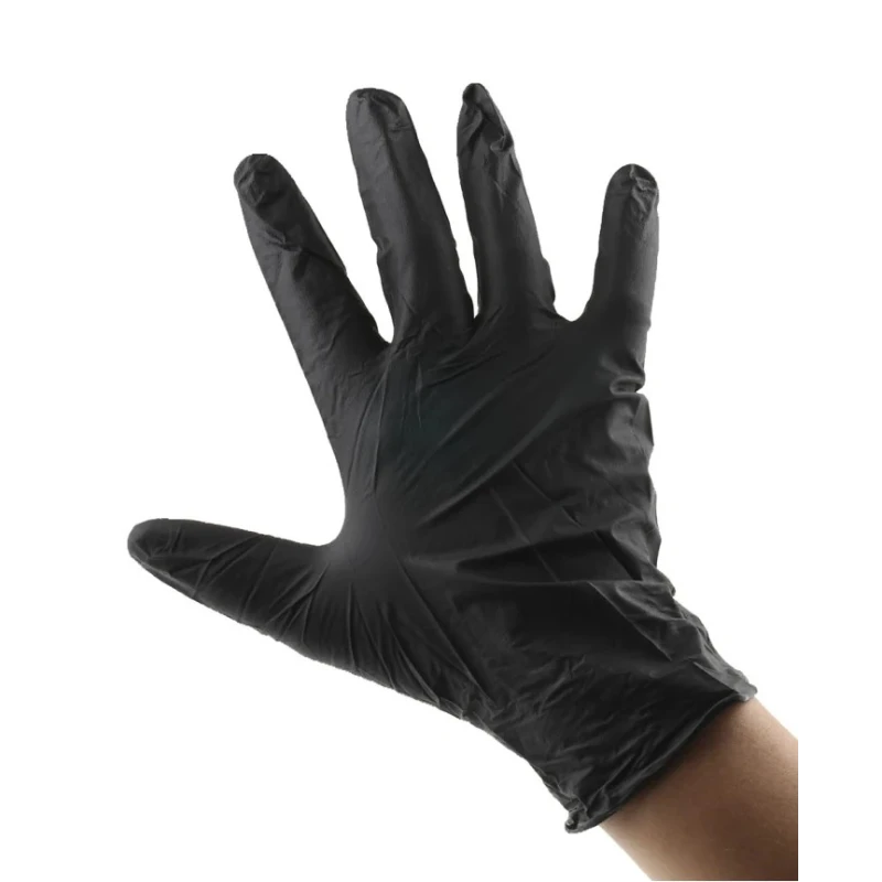 Ansell Black Nitrile Disposable Gloves Chemical Resistant Food Safe 0.12 mm Thickness Size 9 93852090