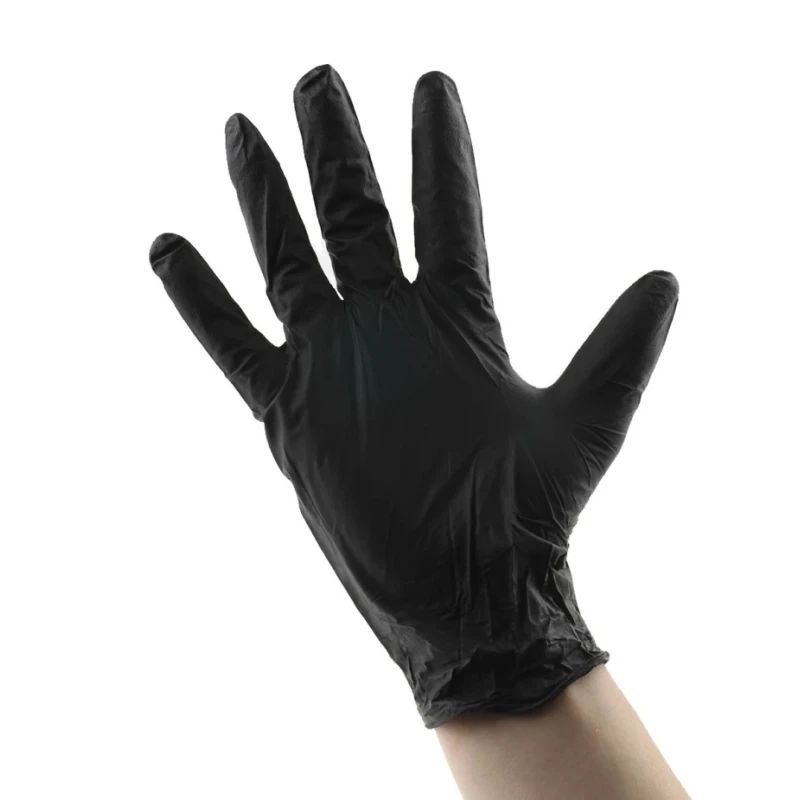 Ansell Black Nitrile Disposable Gloves Chemical Resistant Food Safe 0.12 mm Thickness Size 9 93852090