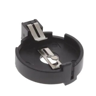 RS PRO 2032 Battery Holder Leaf Spring Through Hole Mount Polyamide 66 Body 8mm Height 20mm Diameter 237-8372