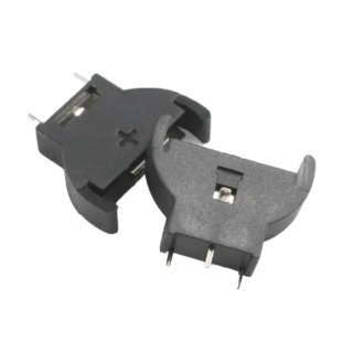RS PRO CR2032 Battery Holder Leaf Spring, Polyamide 66 Body, Through Hole Mount, 18.14mm Height, 23.2mm Length CR2032