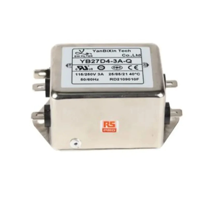 RS PRO Chassis EMI Filter 3A 250V ac 50Hz 60Hz Fast-On Termination 1 Phase 237-8719
