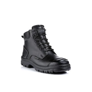 Goliath Black Leather Steel Toe Capped Men's Safety Boots EU 41, UK 7, SRC Slip Resistant, Stainless Steel Midsole SDR10CSI
