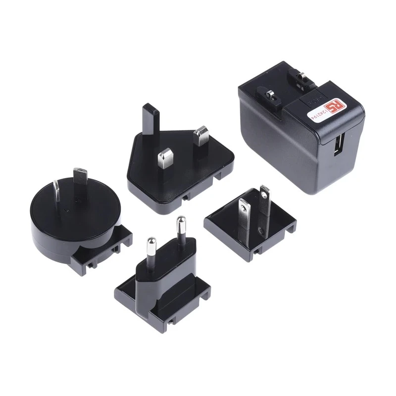 RS PRO AC/DC Adapter Universal Plug 5V DC Output 2.4A 12W Australia EU UK US 124-2194