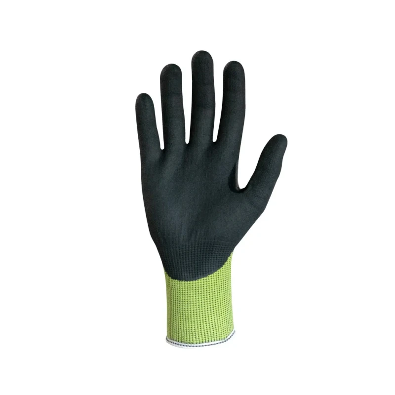 Traffi Black, Green Elastane, Fibreglass, HPPE, Nylon, Polyester Steel Cut Resistant Gloves Size 7 with Nitrile TG6240
