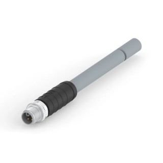 TE Connectivity Sensor Actuator Cable M12 Male 5 Way, Straight to Unterminated, Polypropylene Jacket, Grey T41511B9L25-005
