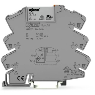 WAGO Electromechanical Interface Relay DIN Rail Mount 115V AC/DC Coil 6A Current 857-357