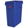 Rubbermaid Commercial Products Blue Plastic Waste Bin 61L Slim Jim Model 1971257