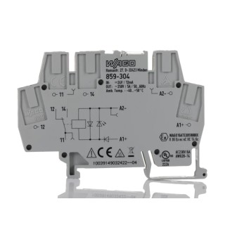 WAGO 859 Series Electromechanical Interface Relay, DIN Rail Mount, 24V DC Coil, SPDT Contact 859-304